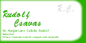 rudolf csavas business card